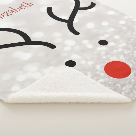 Couverture Sherpa Adorable visage de rennes, Bokeh (3/4)