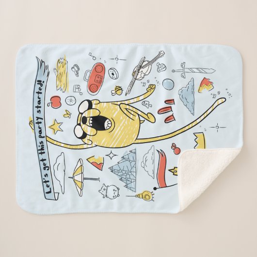 Couverture Sherpa Adventure Time | Party Jake Sketch (Devant (Horizontal))