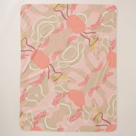 Couverture Sherpa Aesthetic Leaf Design (Devant)