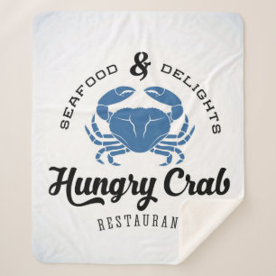 Couverture Sherpa Affiche affamée de restaurant de crabe