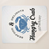 Couverture Sherpa Affiche affamée de restaurant de crabe (Devant (Horizontal))