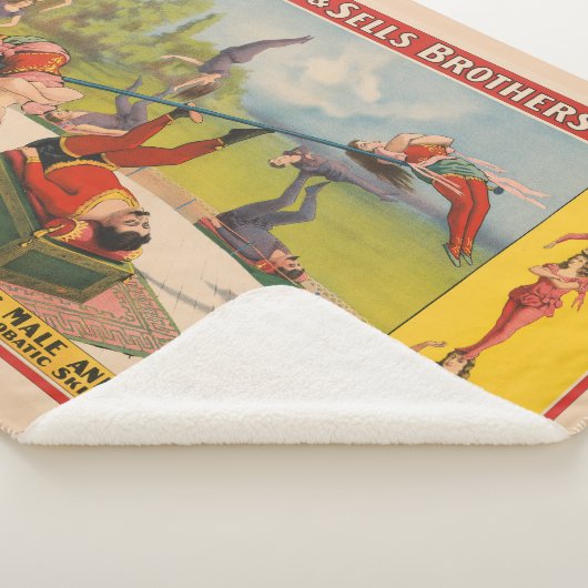 Couverture Sherpa Affiche de cirque montrant des actes acrobatiques, (3/4)