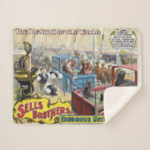 Couverture Sherpa Affiche De Cirque Montrant Des Animaux Sauvages Da (Devant (Horizontal))