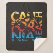 Couverture Sherpa Affiche de plage de la Californie (Devant)