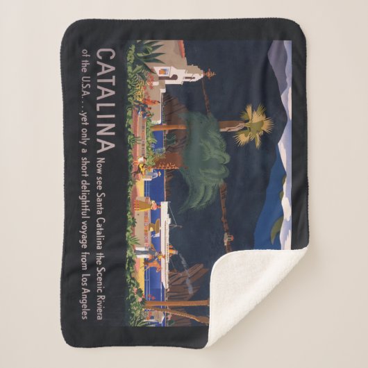 Couverture Sherpa Affiche de voyage - Père Noël Catalina Island, Cal (Devant)