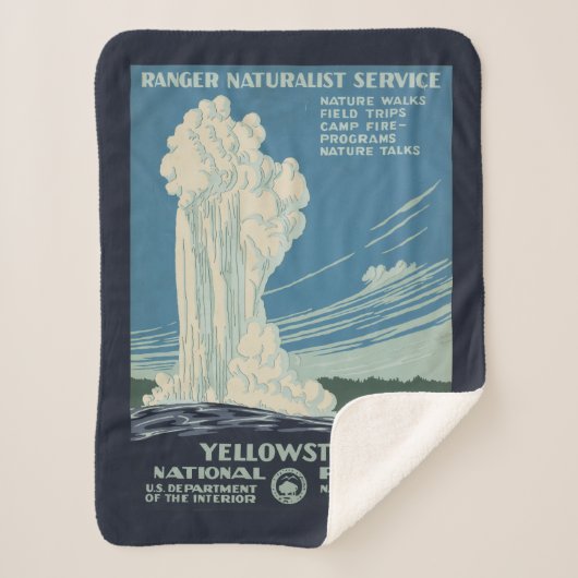 Couverture Sherpa Affiche De Voyage Pour Le Parc National De Yellows (Devant)