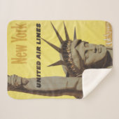 Couverture Sherpa Affiche De Voyage Pour New York, United Air Lines (Devant (Horizontal))