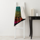 Couverture Sherpa Affiche Mandala Arc-en-Ciel Noir (En situation)
