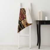 Couverture Sherpa African Patchwork : Grunge Print Arrière - plan (En situation)