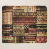 Couverture Sherpa African Patchwork : Grunge Print Arrière - plan (Devant (Horizontal))