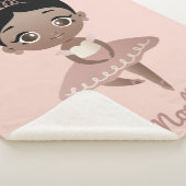 Couverture Sherpa Afro-Américaine Princesse Ballerina avec Couronne, (3/4)