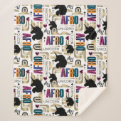 Couverture Sherpa Afro Unicorn Bold Motif (Devant)