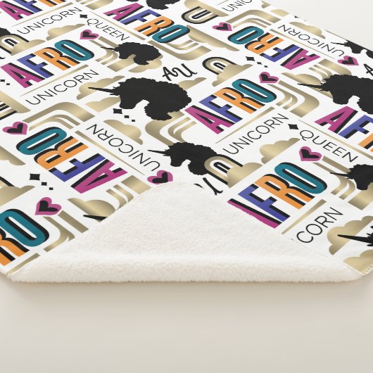 Couverture Sherpa Afro Unicorn Bold Motif (3/4)
