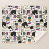 Couverture Sherpa Afro Unicorn Bold Motif (Devant (Horizontal))