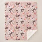 Couverture Sherpa Afro Unicorn Coeur et Star Motif rose (Devant)