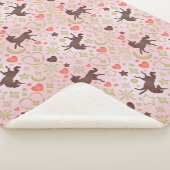 Couverture Sherpa Afro Unicorn Coeur et Star Motif rose (3/4)