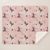 Couverture Sherpa Afro Unicorn Coeur et Star Motif rose (Devant (Horizontal))