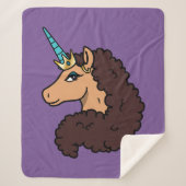Couverture Sherpa Afro Unicorn | Divin (Devant)