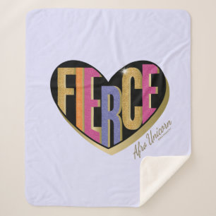 Couverture Sherpa Afro Unicorn Fierce Heart Design