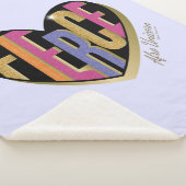 Couverture Sherpa Afro Unicorn Fierce Heart Design (3/4)