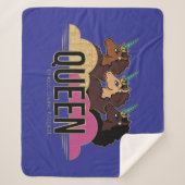 Couverture Sherpa Afro Unicorn Queen Trio Design (Devant)
