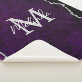 Couverture Sherpa Agate de marbre violet et argenté (3/4)