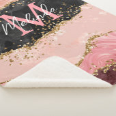 Couverture Sherpa Agate de séquences noir et rose (3/4)