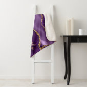 Couverture Sherpa Agate Marbre scintillant or et violet (En situation)