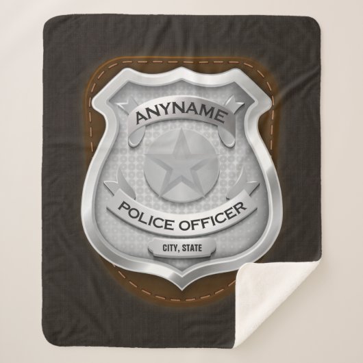 Couverture Sherpa Agent de police personnalisé Sheriff Cop NAME Badg (Devant)