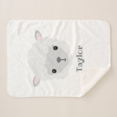 Couverture Sherpa Agneau mignon personnalisé bébé (Devant (Horizontal))