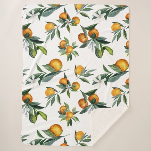 Couverture Sherpa Agrumes orange chic Imprimer (Devant)