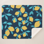 Couverture Sherpa Agrumes simples : citrons sur le bleu. (Devant (Horizontal))