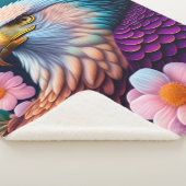 Couverture Sherpa Aigle à balles avec fleurs (3/4)