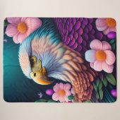Couverture Sherpa Aigle à balles avec fleurs (Devant (Horizontal))