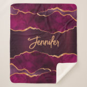 Couverture Sherpa Aigle en or violet de Bourgogne nom (Devant)