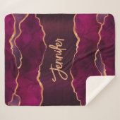 Couverture Sherpa Aigle en or violet de Bourgogne nom (Devant (Horizontal))