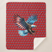 Couverture Sherpa Aigle Patriotique Américain Rouge Blanc Bleu (Devant)