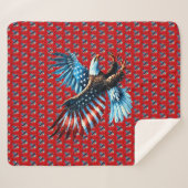 Couverture Sherpa Aigle Patriotique Américain Rouge Blanc Bleu (Devant (Horizontal))