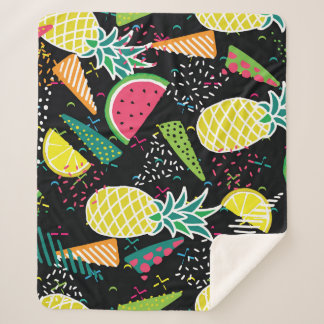 Couverture Sherpa Aiguille de pastèque : Motif géométrique sans fil