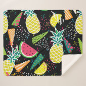 Couverture Sherpa Aiguille de pastèque : Motif géométrique sans fil (Devant (Horizontal))