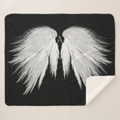 Couverture Sherpa AILES ANGEL Monogramme Noir (Devant (Horizontal))