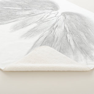 Couverture Sherpa AILES D'ANGE Monogramme Blanc