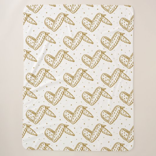 Couverture Sherpa Ailes de poulet sur Polka Dot Arrière - plan (Devant)