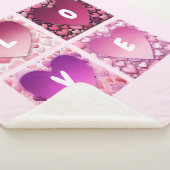 Couverture Sherpa AIMER Coeurs rose (3/4)