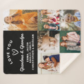 Couverture Sherpa Aimez-vous grand-mère et grand-père 7 photo noir (Devant (Horizontal))