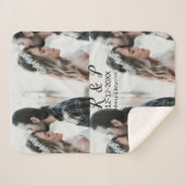 Couverture Sherpa Ajouter couple photo merisier marié ajouter date a (Devant (Horizontal))