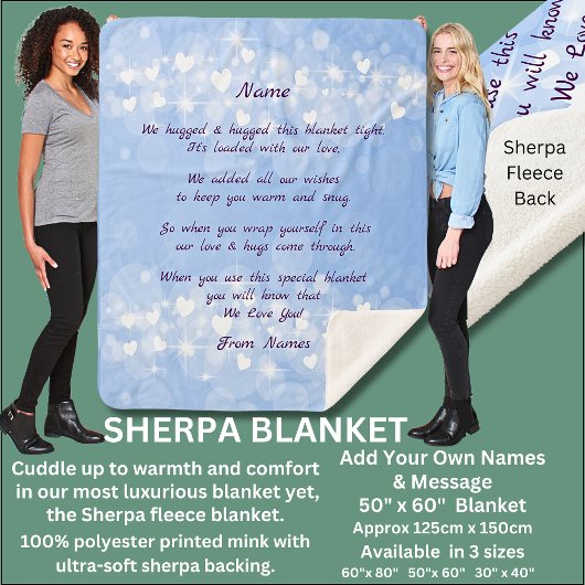 Couverture Sherpa Ajouter Des Noms, Changer N'Importe Quel Texte Que