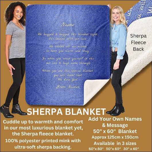 Couverture Sherpa Ajouter Des Noms, Changer N'Importe Quel Texte Que