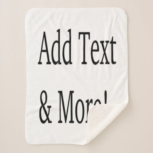Couverture Sherpa Ajouter du texte et plus ! Customisez votre propre (Devant)