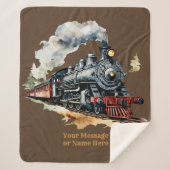 Couverture Sherpa Ajouter le nom Steam Train Moteur Imaginaire peint (Devant)